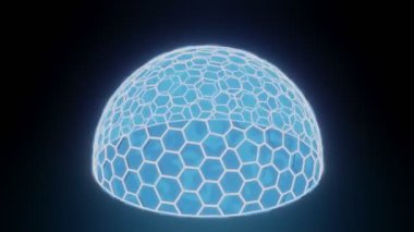 Sci- Fi futuristic of Sphere hologram Digital Technology, 3D rendering