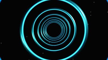 Parlayan neon soyut fütüristik ışık dairesi yüksek teknoloji uzay 3d oluşturma