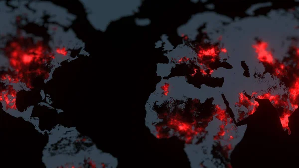 Covid 19 coronavirus virus spreads earth world map 3d rendering