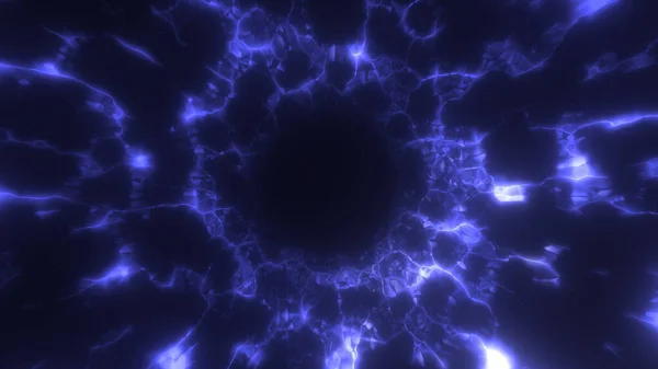 宇宙の未来型Sfエネルギートンネル光る光3Dレンダリング — ストック写真