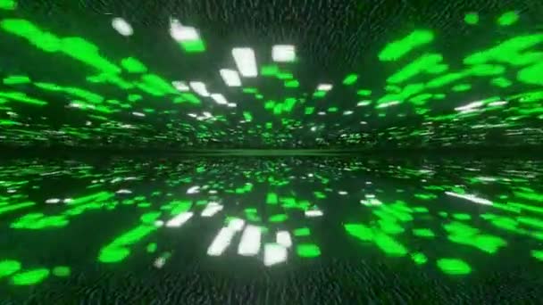Green Futuristic Stream Datenkommunikation Flug Die Digitale Technologie — Stockvideo