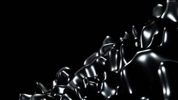 Abstract Black Liquid Wave Moving Technology Background Rendering — Stock Video