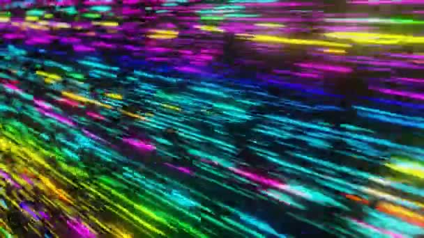 Kleurrijke Neon Licht Futuristische Stroom Datacommunicatie Vliegen Digitale Technologische Animatie — Stockvideo