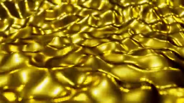 Abstraktes Gold Flüssige Welle Hintergrund Panorama Animation Renderin — Stockvideo