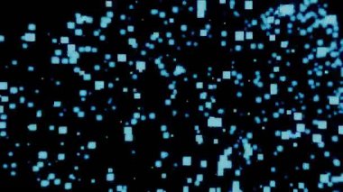 Neon ışıklı blok ağı fütüristik uçan Matrix dijital teknolojik animasyon 3D görüntüleme 