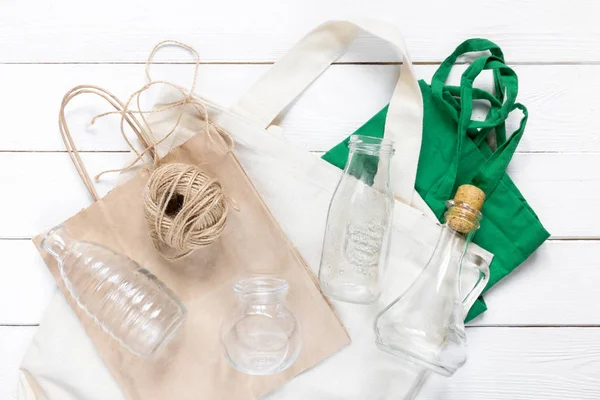 cotton bags and glass gar for free plastic shopping