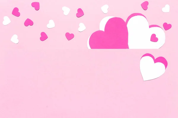 Фон День Святого Валентина Бумажными Сердцами Оригами Векторная Иллюстрация Идеально — стоковое фото