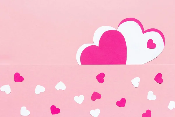 Позивний Квиток День Святого Валентина Серця Паперових Скребків Орігамі Зроблені — стокове фото