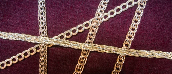 Gold chain for fashionable prints on a dark background, the trend of the 80s, 90s