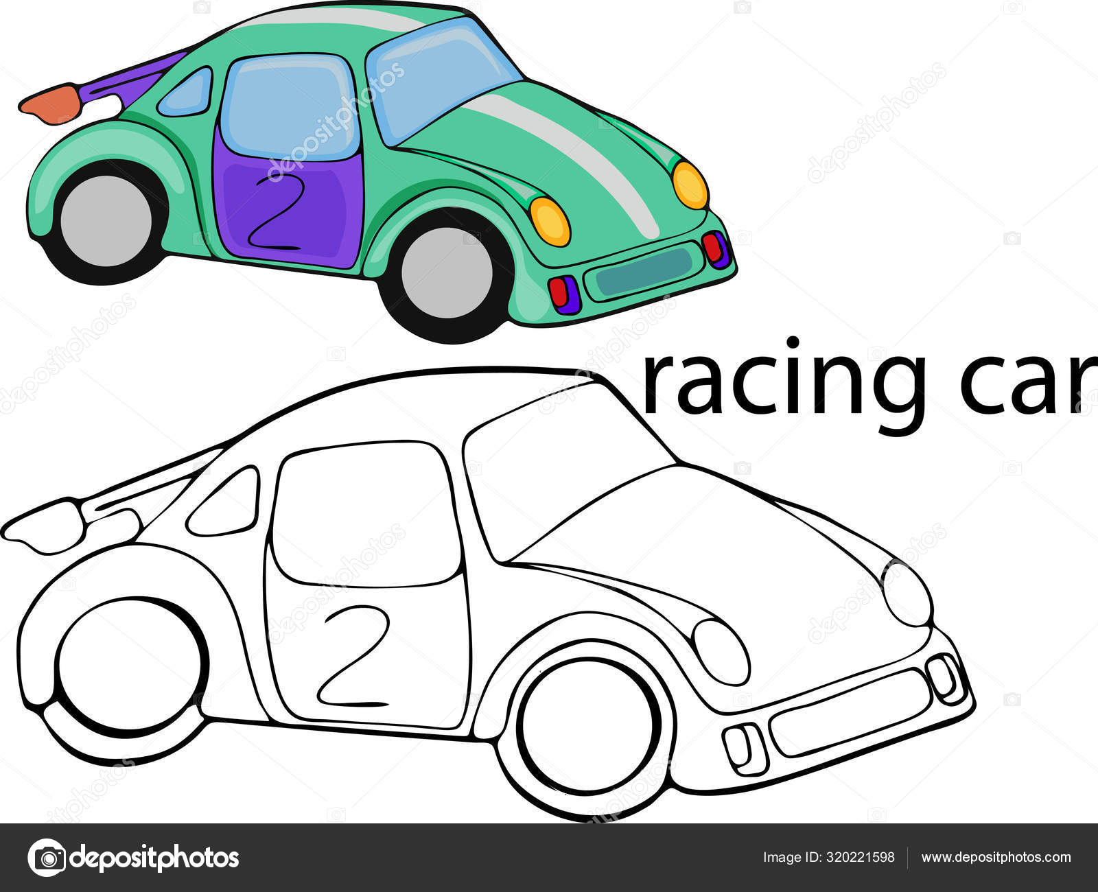 pic Race Car Cartoon Car Drawing For Kids coloring pages for kids transport racing car classic vector image by c zaitgard for you gmail com vector stock 320221598
