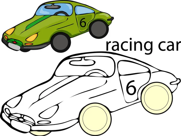 Coloriages pour enfants .Transport.Racing car.Classic . — Image vectorielle