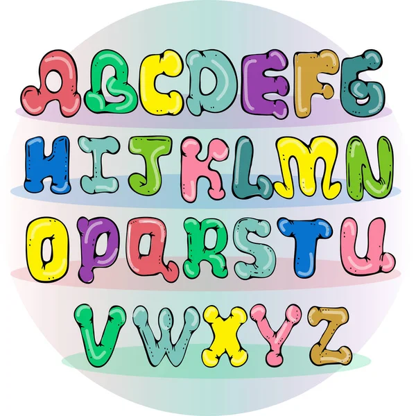 Векторный Абстрактный Алфавит Alphabet Isolated Vector Алфавит Плоский Стиль Color — стоковый вектор