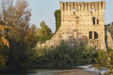 Vikont Bridge of Borghetto Valeggio Mincio Vr İtalya, Kasım 2017