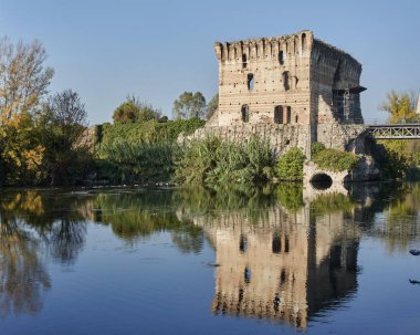 Vikont Bridge of Borghetto Valeggio Mincio Vr İtalya, Kasım 2017