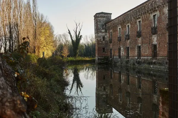 Castle Padernello Brescia Talya Kasım 2017 — Stok fotoğraf