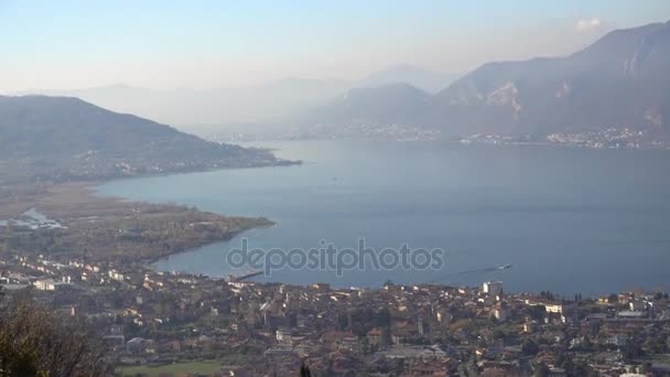 Iseo Lake Brescia Italia, noiembrie 2017 — Videoclip de stoc