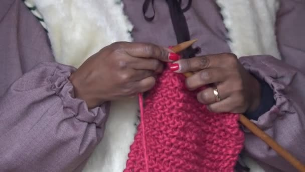 Handgemachte Strickwolle — Stockvideo