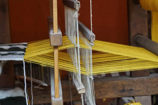 old weaving loom in the factory
