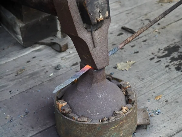 Alter Holzhammer Der Fabrik — Stockfoto