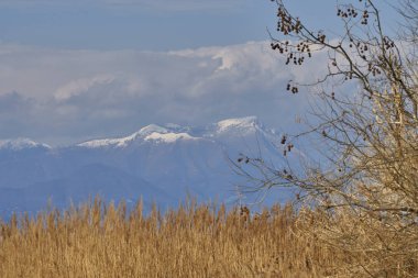 Kışın karlı dağlar