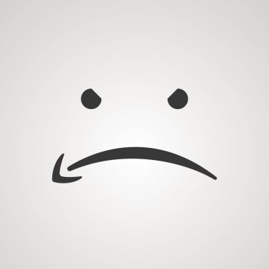 Amazon logosunun hüzünlü gülümsemesi. E-ticaret düşmanı tabelası. Kızgın ikon. Kinci protesto işareti. Ok logosu. Kötü teslimat. Vektör illüstrasyonu.