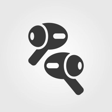 Apple Air Pods Pro ikonu. Yeni kablosuz kulaklık logosu. Kulaklıklar modern tasarım. Gürültü önleyici cihaz. iphone aksesuarı. Apple müzik çalar. Vektör İllüstrasyonu