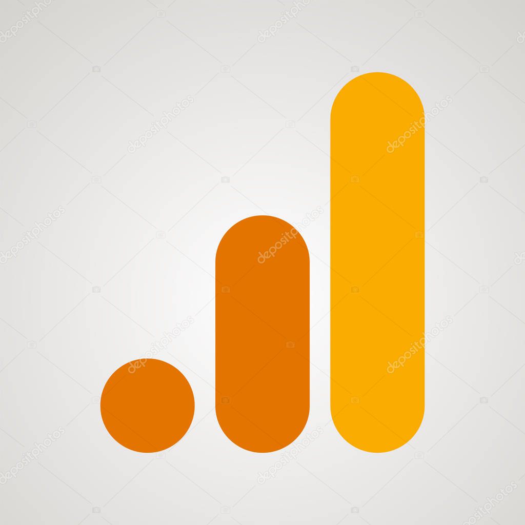 Infographic icon inspired by google analytics. Analytics application and website logo. Dynamic datagrowth. Good statistics. Minimal flat design of steps. Marketing and seo tool. Vector illustration.