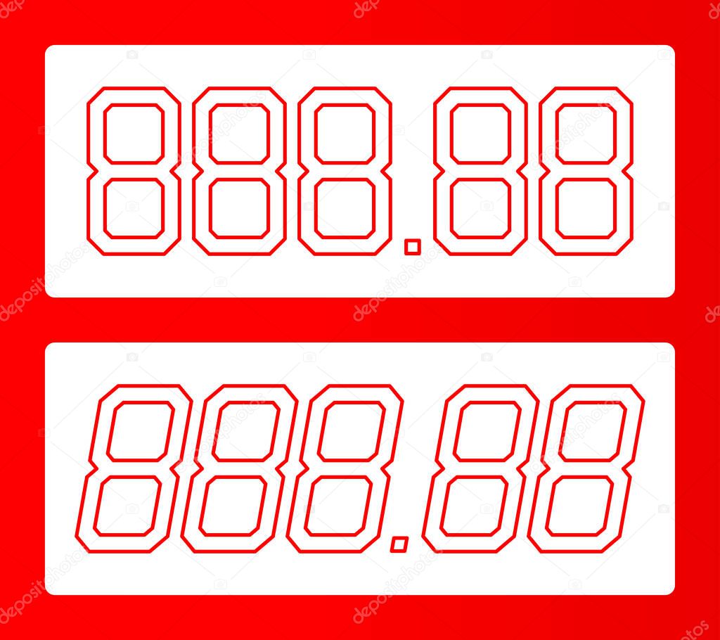 Download All Digit Price Template 88 88 Shape Of Number For Writing Or Drawing Cost Store Price Label For Retail Product Sale Sign Digital Tag Mockup Premium Vector In Adobe Illustrator Ai