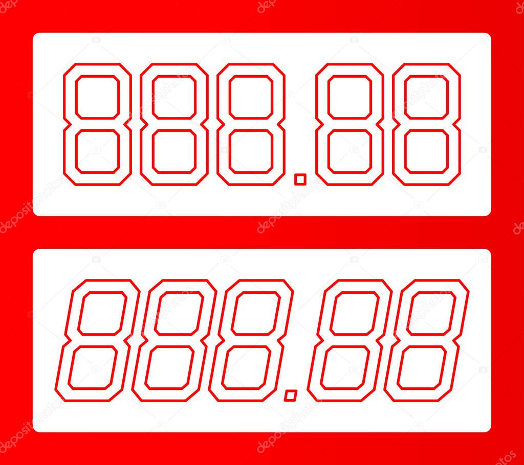 Download All Digit Price Template 88 88 Shape Of Number For Writing Or Drawing Cost Store Price Label For Retail Product Sale Sign Digital Tag Mockup Premium Vector In Adobe Illustrator Ai