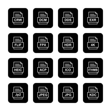 9 dosya biçimi simgesi kümesi