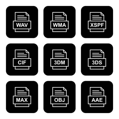 9 dosya biçimi simgesi kümesi