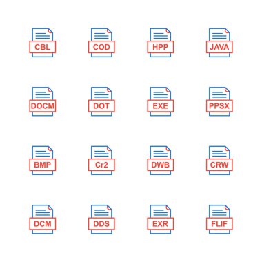 9 dosya biçimi simgesi kümesi