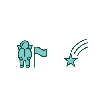 Beyaz Arkaplanda İzole edilmiş 2 Astronomi Simgesi...