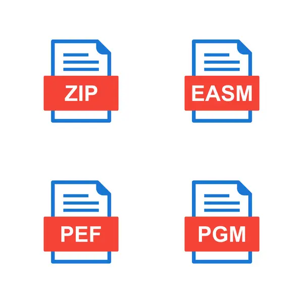 Ensemble Icônes Formats Fichiers — Image vectorielle