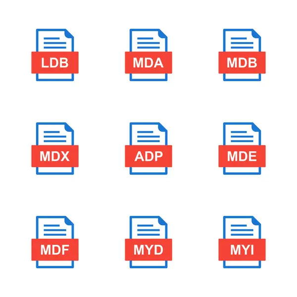 Zestaw Ikon Formatów Plików — Wektor stockowy