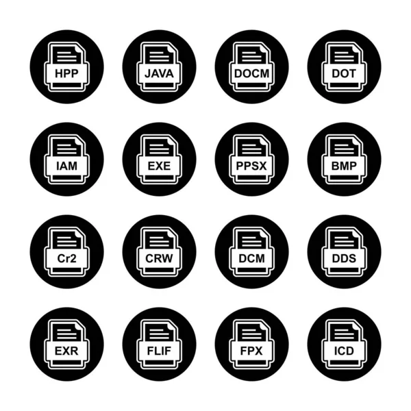 Set Von Symbolen Für Dateiformate — Stockvektor