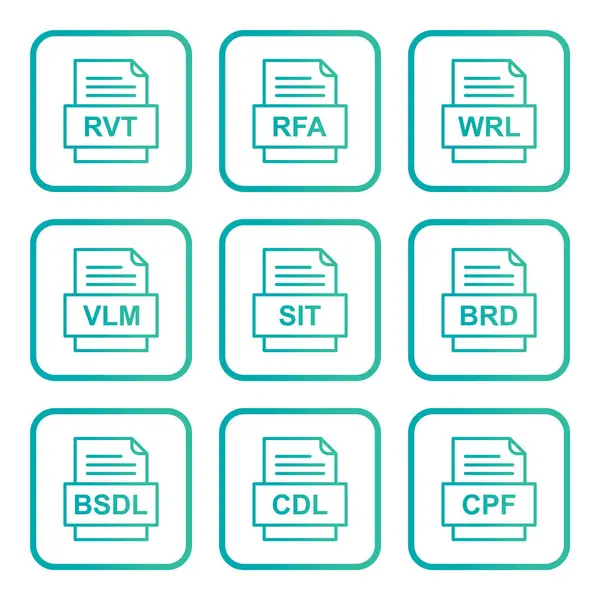 Ensemble Icônes Formats Fichiers — Image vectorielle