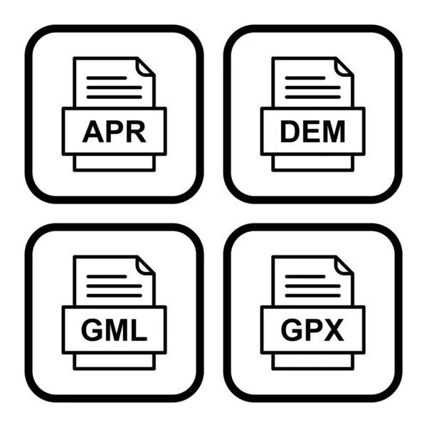 stock vector Set of 4 file formats icons