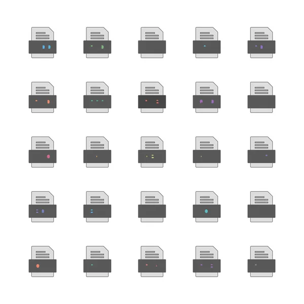 Set File Formats Icons — Stock Vector