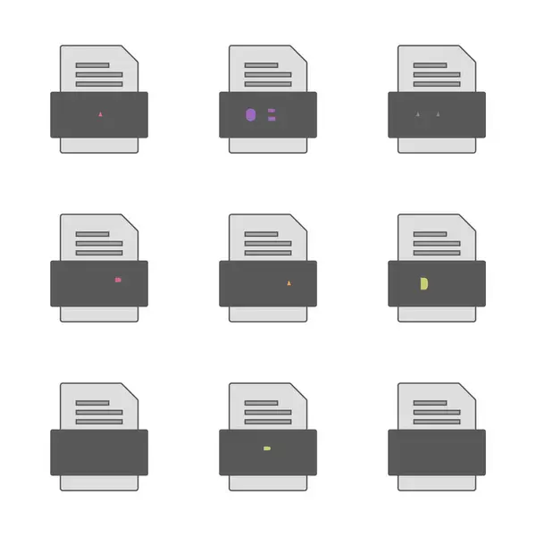 Set File Formats Icons — Stock Vector