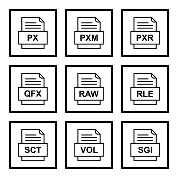 Set Icone Formati File — Vettoriale Stock