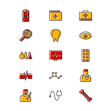 Kişisel ve ticari kullanım için ikon tıp seti...