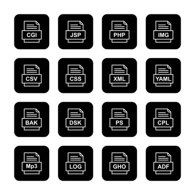 9 dosya biçimi simgesi kümesi