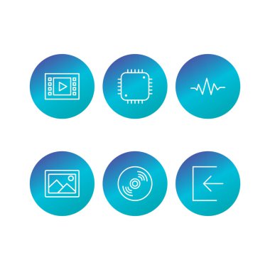 Kişisel ve iletişim için multimedya simgesi...