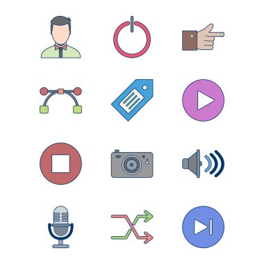 Kişisel ve iletişim için multimedya simgesi...