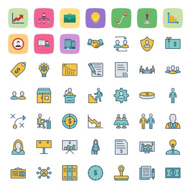 Kişisel ve ticari kullanım için 49 Simge iş kümesi...