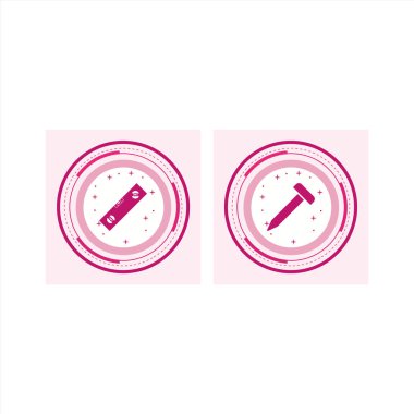 Beyaz arkaplanda 2 set inşaat simgesi izole edildi...