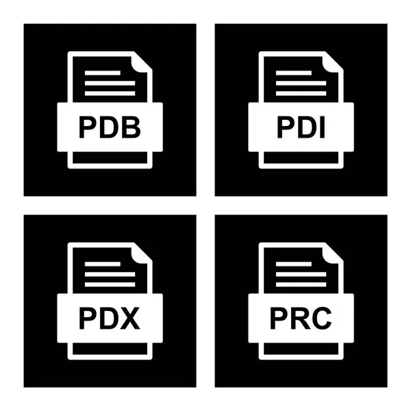 Set Von Symbolen Für Dateiformate — Stockvektor