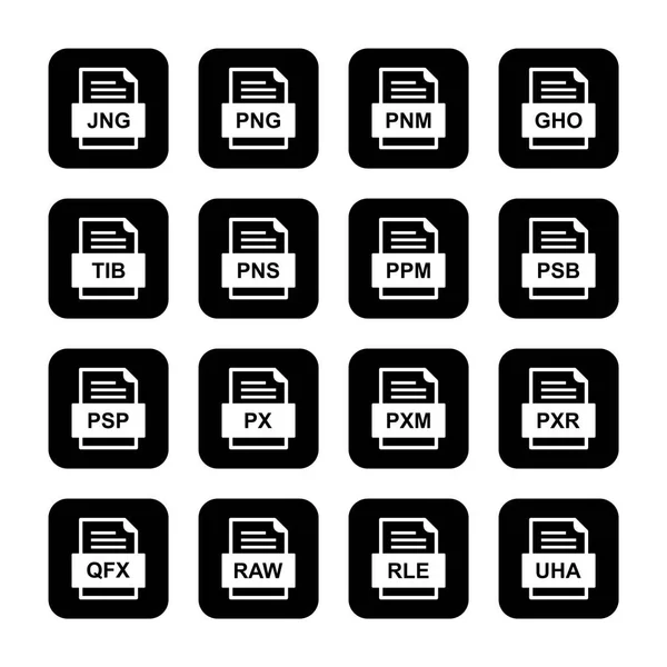 Ensemble Icônes Formats Fichiers — Image vectorielle