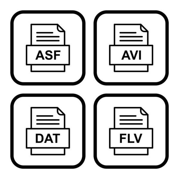 Set Von Symbolen Für Dateiformate — Stockvektor